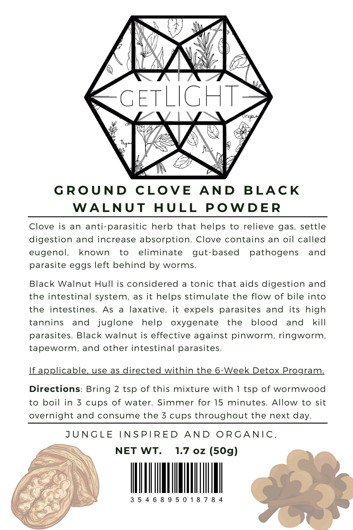 Ground Clove & Black Walnut Hull Powder