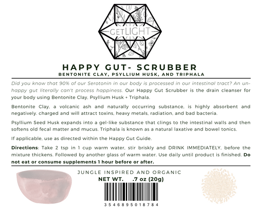Happy Gut Scrubber (Bentonite Clay, Psyllium Husk, and Triphala)
